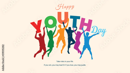 Happy youth day facebook post design template