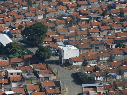 View of a set of popular houses in the suburb of Juiz de Fora MG, Brazil. Sequence of 3 photos.