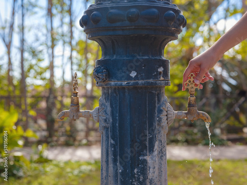 outdoor drinking fountain, travel to turkey, old town Kaleci. discover interesting places and popular attractions and walks
