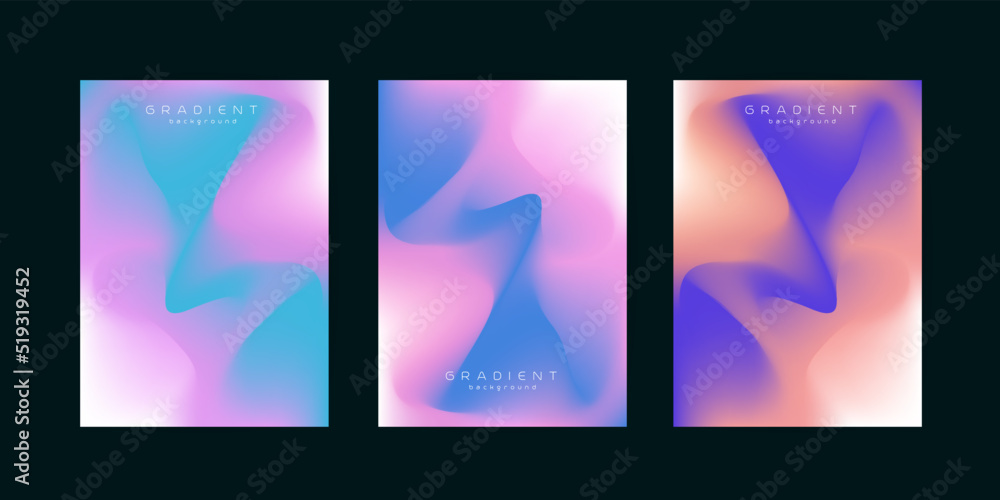 Trendy pastel Abstract fluid wave background creation. Set of abstract for wallpaper, pattern, banners, web design. New trend of gradient flow elements lines. vector, illustrion background design