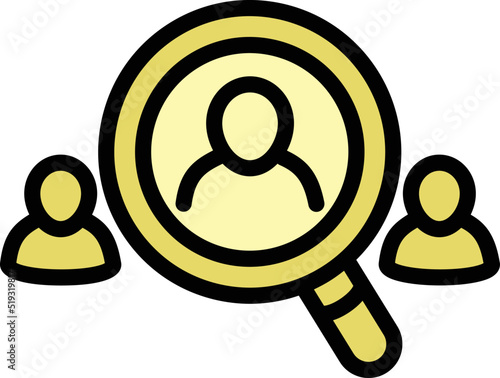 Search person icon outline vector. Career resume. Offer recruit