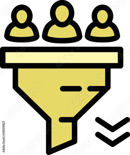 Recruit funnel icon outline vector. Online candidate. Digital career