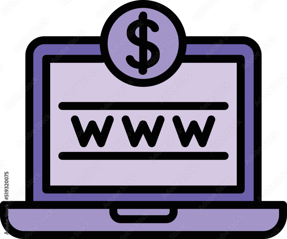 Online cash icon outline vector. Money payment. World app Online cash icon outline vector. Money payment. World app