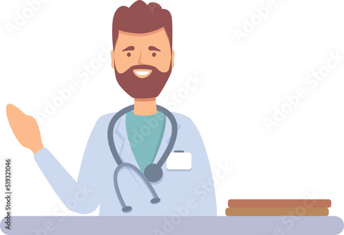 Doctor help icon cartoon vector. Medical care. Advice team
