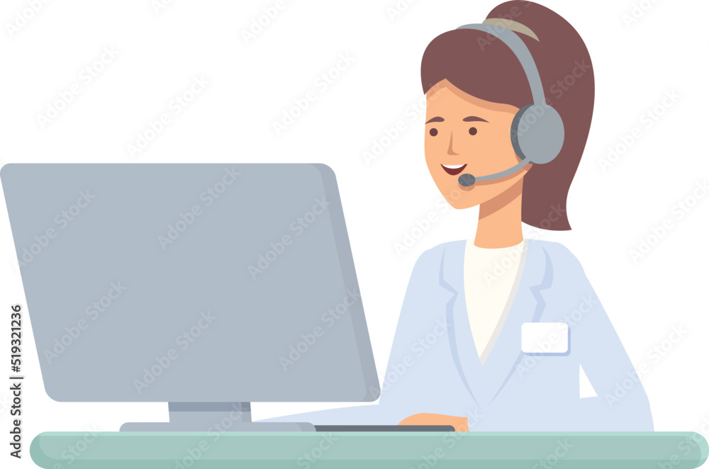 Call center help icon cartoon vector. Hospital care. Medicine advice Call center help icon cartoon vector. Hospital care. Medicine advice