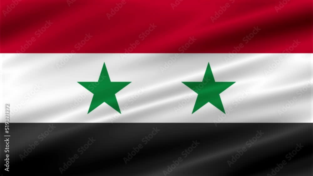 Texture background with a waving flag of Syria. Flag video for design and advertising. 3D-Illustration. 3D-rendering Texture background with a waving flag of Syria. Flag video for design and advertising. 3D-Illustration. 3D-rendering
