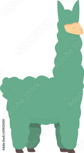 Green lama icon cartoon vector. Cute animal. Peru animal