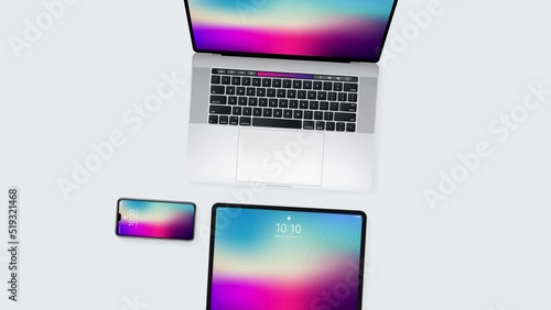 Devices Set Zoom In Laptop Mobile Tablet