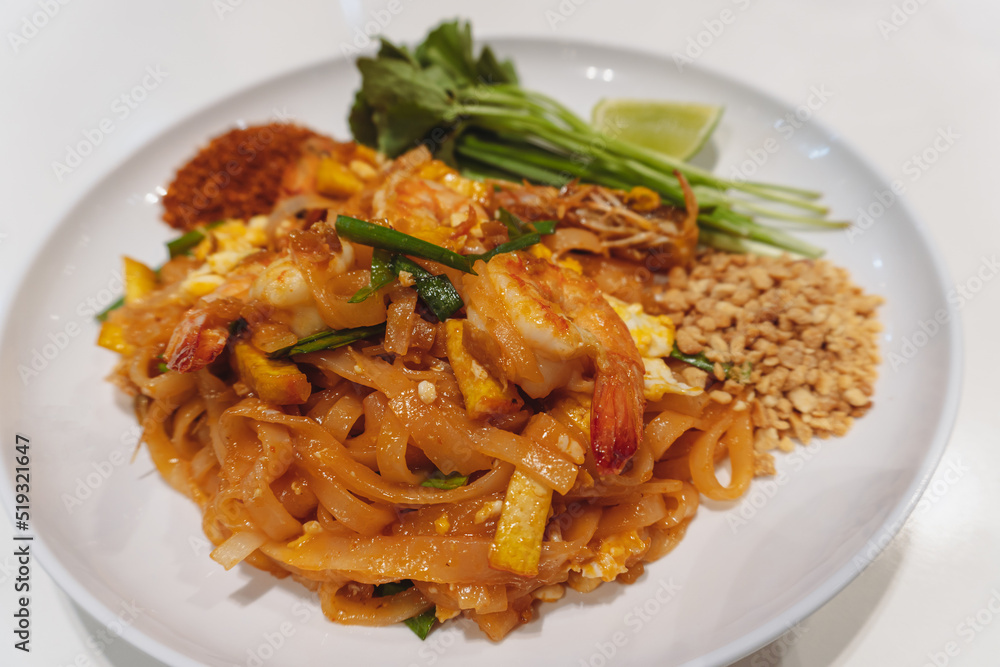 Pad Thai on white plate  | Thai food