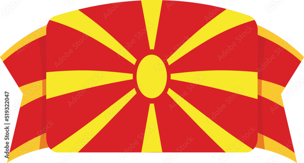 Macedonia emblem icon cartoon vector. National round. Euro republic Macedonia emblem icon cartoon vector. National round. Euro republic