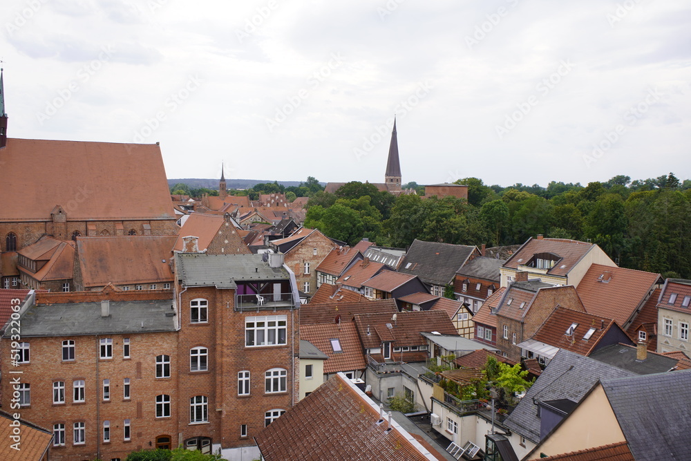 View from the Neuperver Tor water tower. Salzwedel, Saxony-Anhalt, Germany.