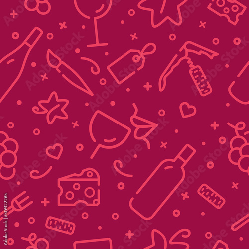 Seamless pattern with wine icons