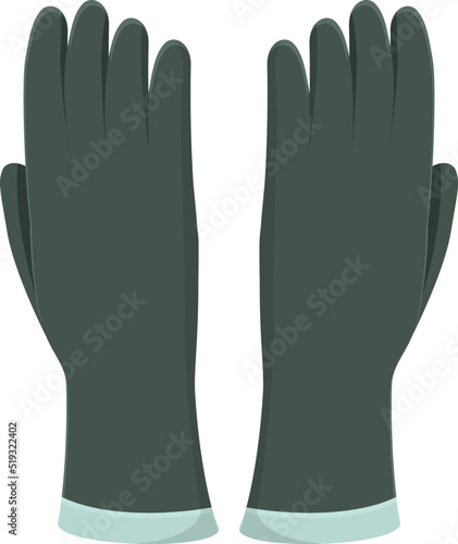 Rubber gloves icon cartoon vector. Safety design. Pair box
