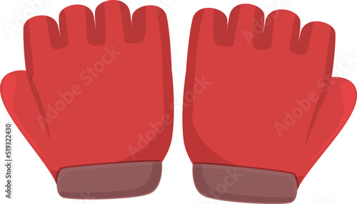Red sport gloves icon cartoon vector. Safety design. Football pair