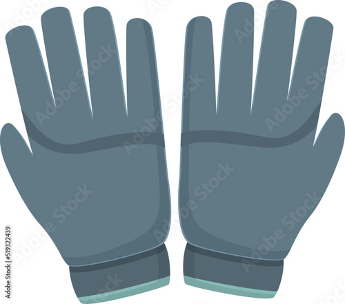 Winter gloves icon cartoon vector. Keeper hand. Safety protection