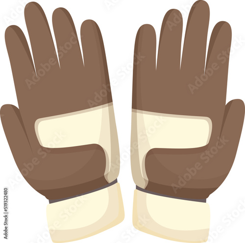 Ski sport gloves icon cartoon vector. Keeper hand. Pair safety