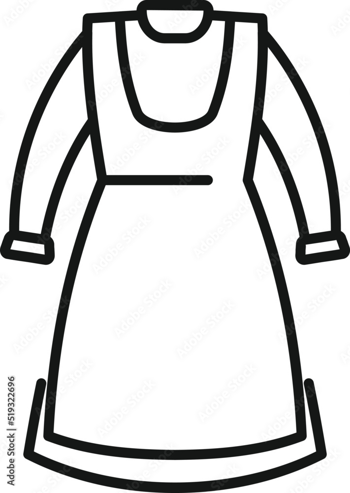 Long dress uniform icon outline vector. Fashion girl Long dress uniform icon outline vector. Fashion girl