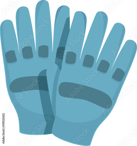 Blue sport gloves icon cartoon vector. Keeper hand. Safety protection