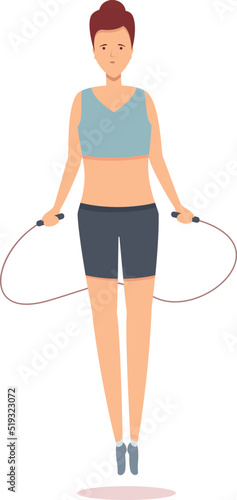 Jump girl icon cartoon vector. Sport exercise. Leg active