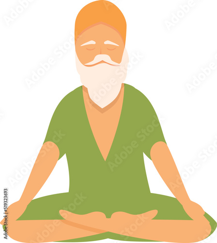 Yogi pose icon cartoon vector. Yoga man. Male meditation