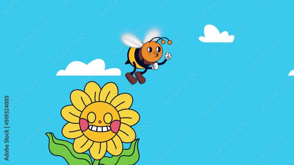 bee insect kawaii character animation bee insect kawaii character animation