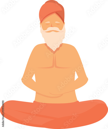 Indian guru icon cartoon vector. Yogi man. Person saint