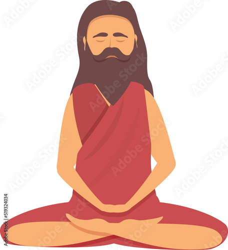 Yoga man icon cartoon vector. Indian yogi. Pose happy