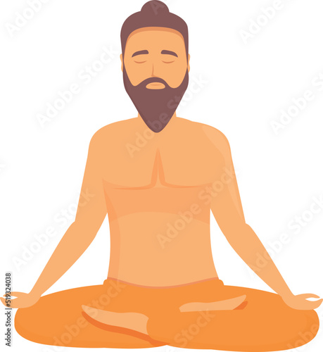 Indian man icon cartoon vector. Yoga pose. Calm male