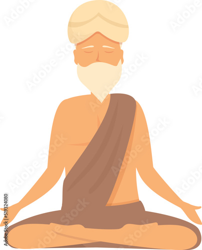 Yogi man icon cartoon vector. Indian yoga. Happy pose