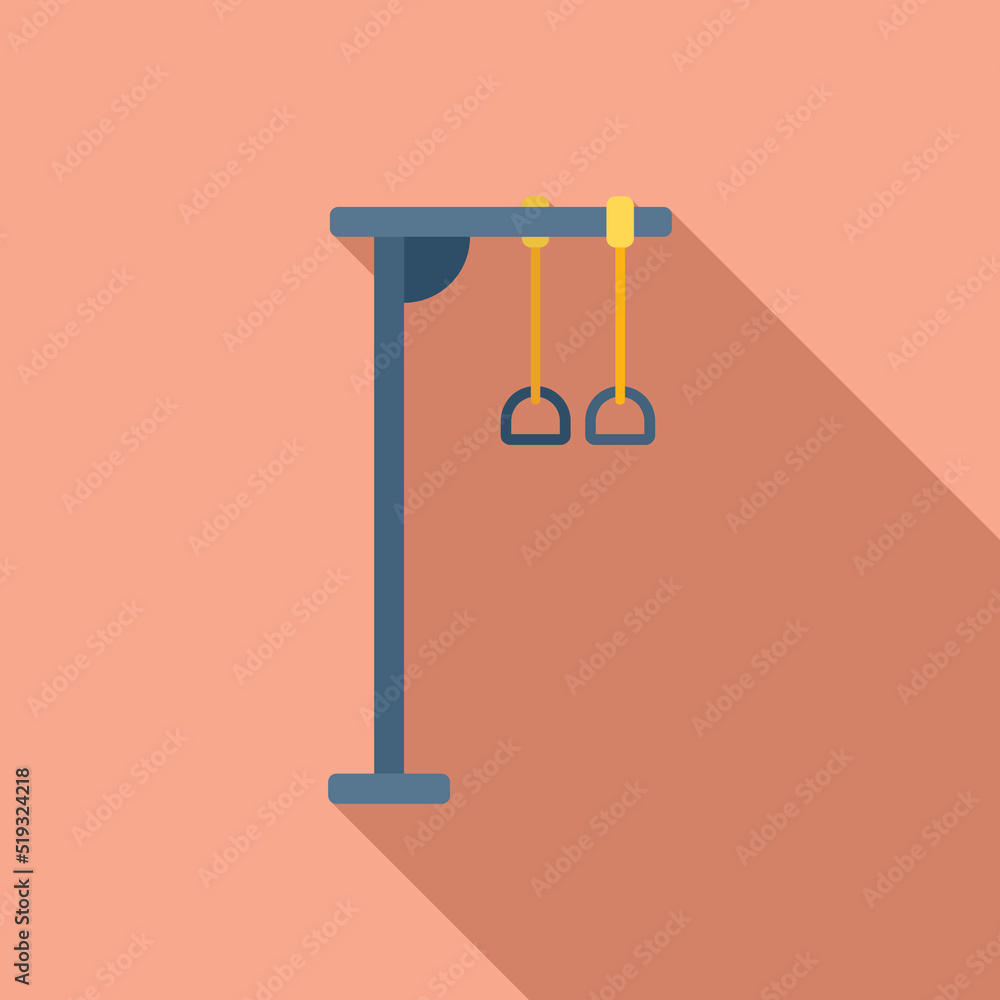 Sport rings icon flat vector. School gym Sport rings icon flat vector. School gym