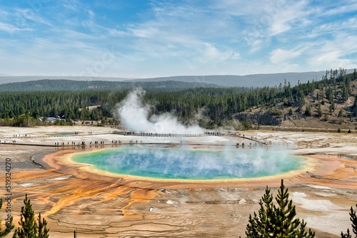 Grand Prismatic Spring view at Yellowstone National Park