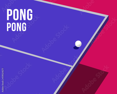 Ping pong Poster Template. Table and rackets for ping-pong. Vector illustration EPS10