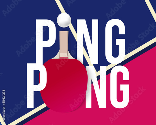 Ping pong Poster Template. Table and rackets for ping-pong. Vector illustration EPS10 photo