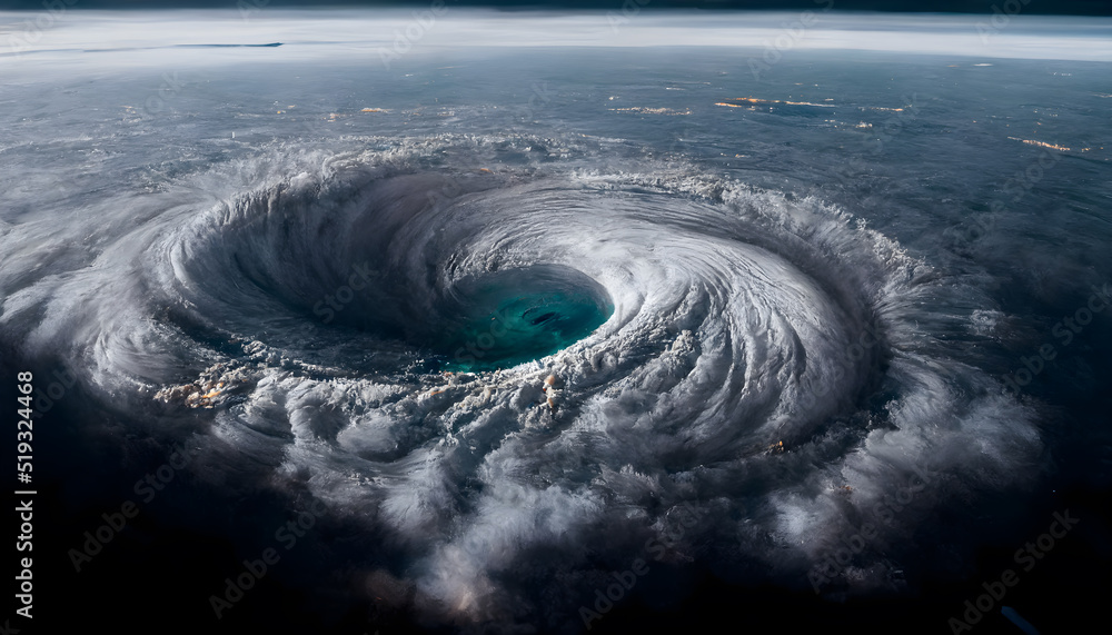 Ein Hurricane über dem Meer - obrazy, fototapety, plakaty 
