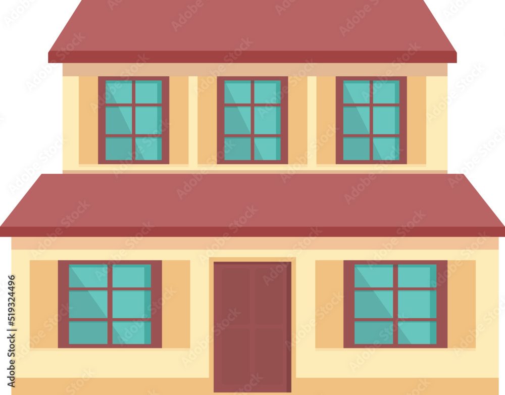Beach house icon cartoon vector. Modern building. Front cottage