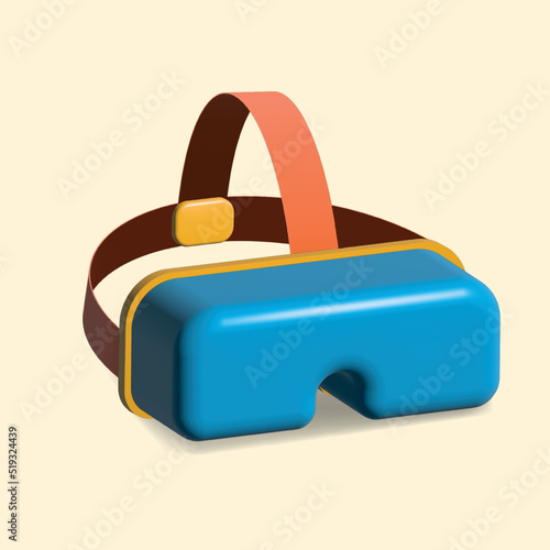 VR Glasses or virtual reality helmet. 3D illustration.