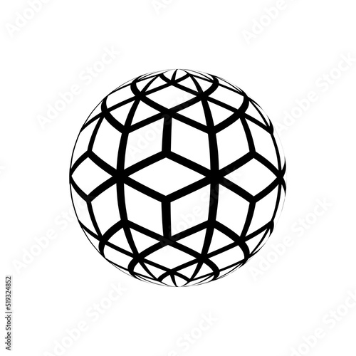 Sphere with geometric ornam...