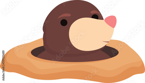 Ground mole icon cartoon vector. Hole animal. Game whack