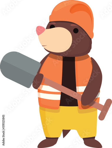 Mole digger icon cartoon vector. Funny animal. Happy ground
