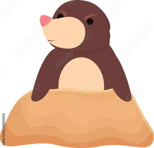 Mole icon cartoon vector. Cute animal. Funny game
