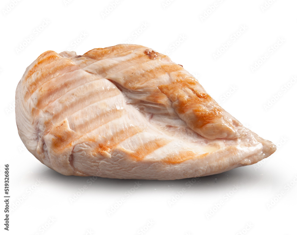 Pechuga de pollo entera a la parrilla sobre fondo blanco, comida saludable. Grilled whole chicken breast on white background, healthy food. Pechuga de pollo entera a la parrilla sobre fondo blanco, comida saludable. Grilled whole chicken breast on white background, healthy food.