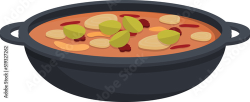 Culinary soup icon cartoon vector. Brazilian food. Baked meat