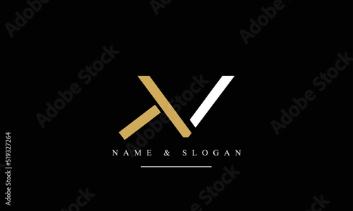 TV, VT, T, V abstract letters logo monogram