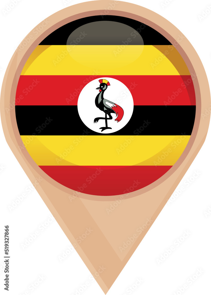 Uganda location icon cartoon vector. Independence day. Stand national Uganda location icon cartoon vector. Independence day. Stand national