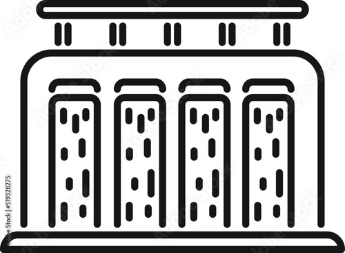 River hydro energy icon outline vector. Power plant