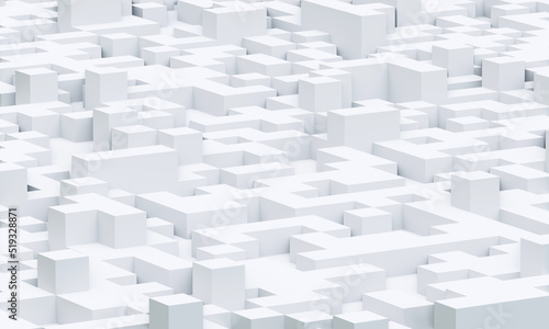 3D illustration.Abstract gradient gray and white square pattern. White Cubes Background.Square graphic material stacked in layers