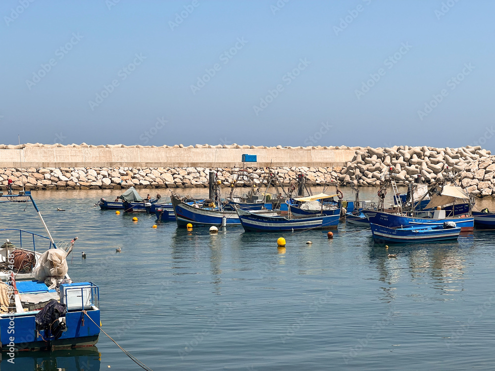 Small fishing boats on the harbor