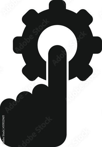Click manager gear icon simple vector. Eco earth