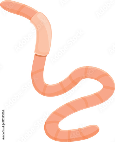 Earth worm icon cartoon vector. Red mascot. Pink character