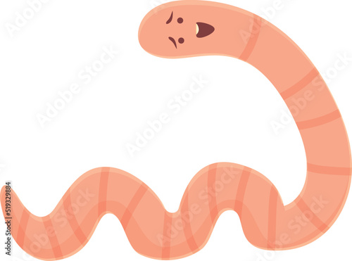 Pink worm icon cartoon vector. Fauna soil. Dirt farm